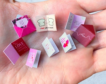 Miniature Valentine&#39;s Day Cards Miniature Valentines Love Letters Envelopes 1:12 Scale Valentines - Digital Download Printable PDF