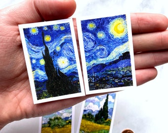 Miniatur Van Gogh Gemälde Puppenhaus Wandkunst 1:12 Van Gogh Split Wandkunst - Digital Download Puppenhaus druckbare PDF