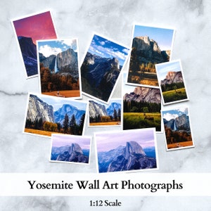 May include: A collection of 10 Yosemite National Park photographs, featuring iconic views of Half Dome, El Capitan, and Yosemite Falls. The photos are printed on high-quality paper and are perfect for framing.
