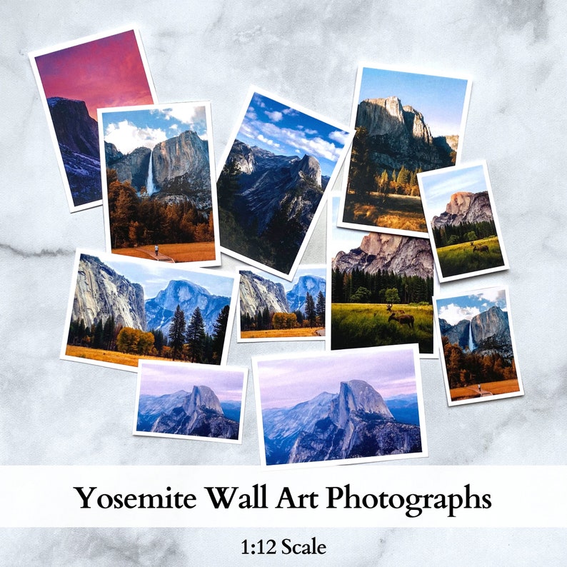 May include: A collection of 10 Yosemite National Park photographs, featuring iconic views of Half Dome, El Capitan, and Yosemite Falls. The photos are printed on high-quality paper and are perfect for framing.