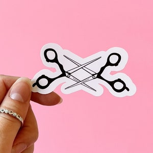 Pegatinas de tijera / Pegatinas de tijera / Tijera divertida LGBTQ Lesbiana Acuarela Brillante / WLW Pegatina sáfica / Regalo para novia