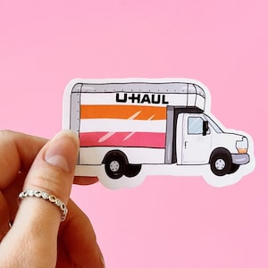 Lesbische sticker van het vliegtuig | Grappige homoseksuele lesbienne queer biseksueel LGBTQ | Glanzende stickers laptop en mobiele telefoon LGBTQIA+ vlag zonsondergang, WLW, cadeau saffier