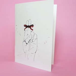 Lustige lesbische Fingerkarte | WLW, LGBTQIA+, Gay, Queer Karte | Geschenk zum Geburtstag, Jubiläum, Urlaub, Glückwünsche | Sapphic Karte