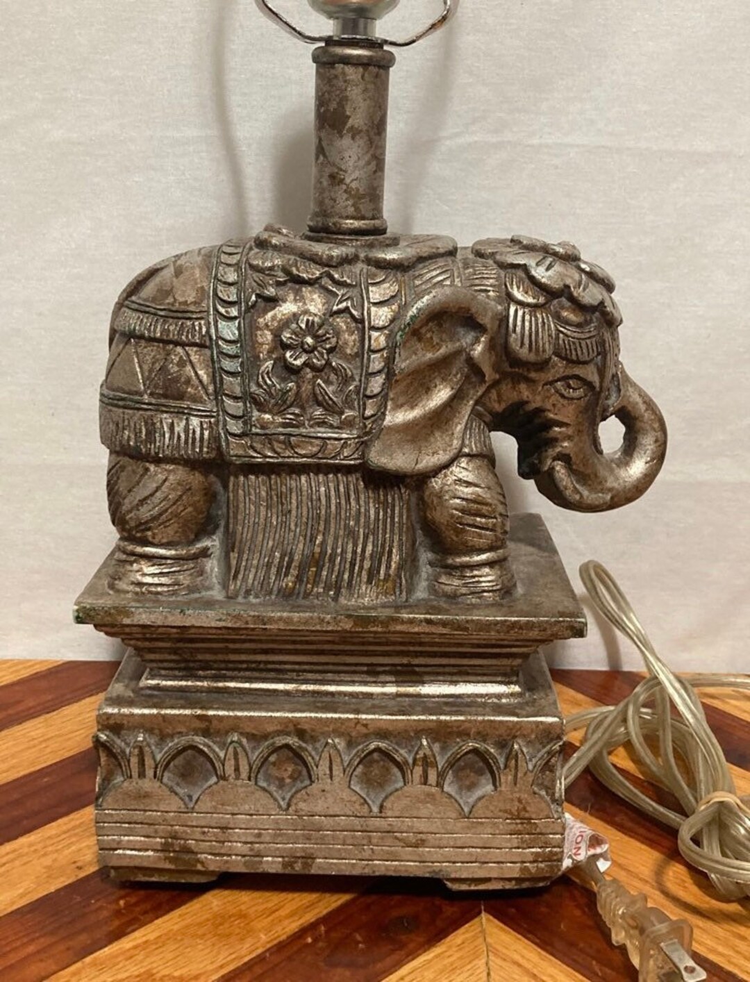 Vintage Elephant Table Lamp Art Accent Etsy