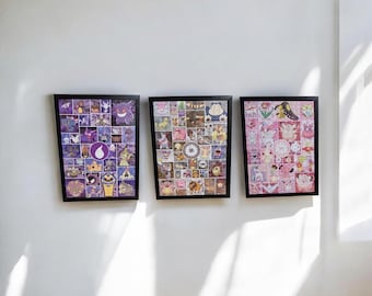 Set Of 3 Finished Pokémon Puzzles 300pc Each Framed & Mounted Decor Collectible