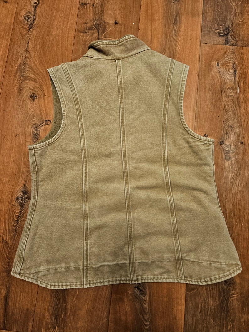 Carhartt Canvas Sherpa-lined Vest Jacke Full Zip Tan Womens L Regular ...