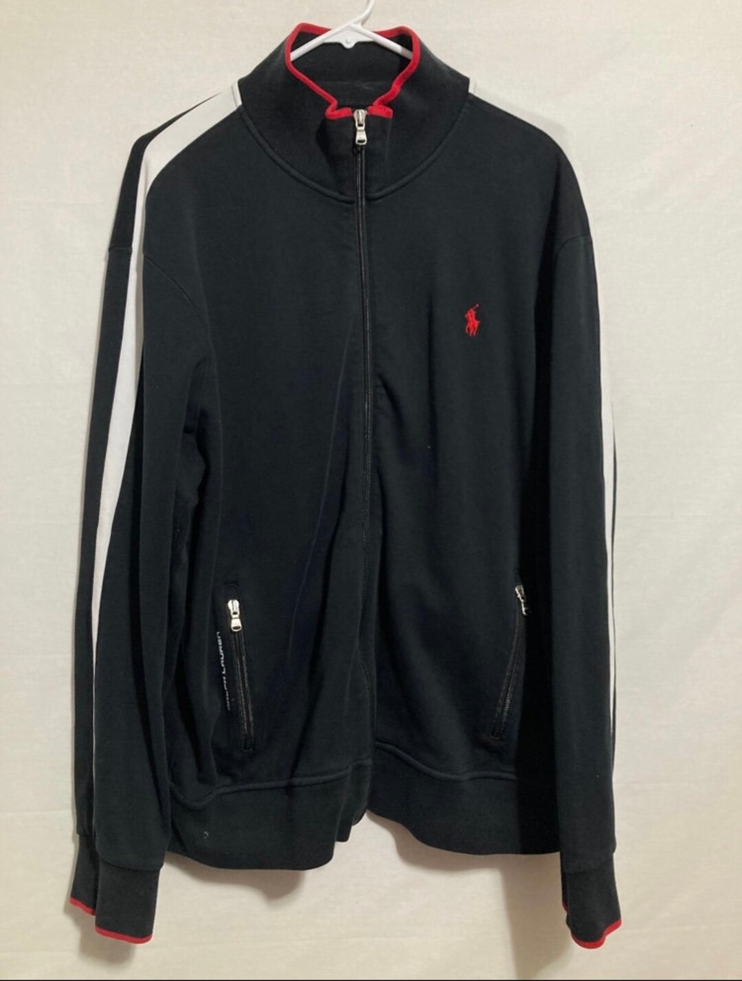 Ralph Lauren Mens Interlock Track Jacket Black Full Zip Cotton Etsy