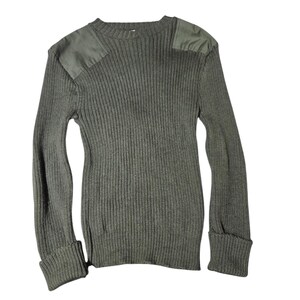 VTG Militär Överskottsull Commandotröja SZ 42 Amerikansk Marin Armbågs- och Axellapp