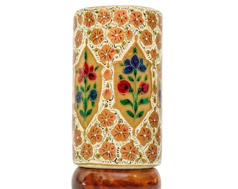 Garden Medallion Cylinder Table Lamp