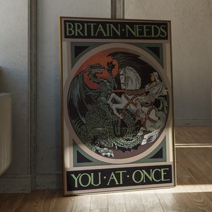 Gran Bretaña te necesita de inmediato Cartel Cartel de propaganda WW2 Cartel