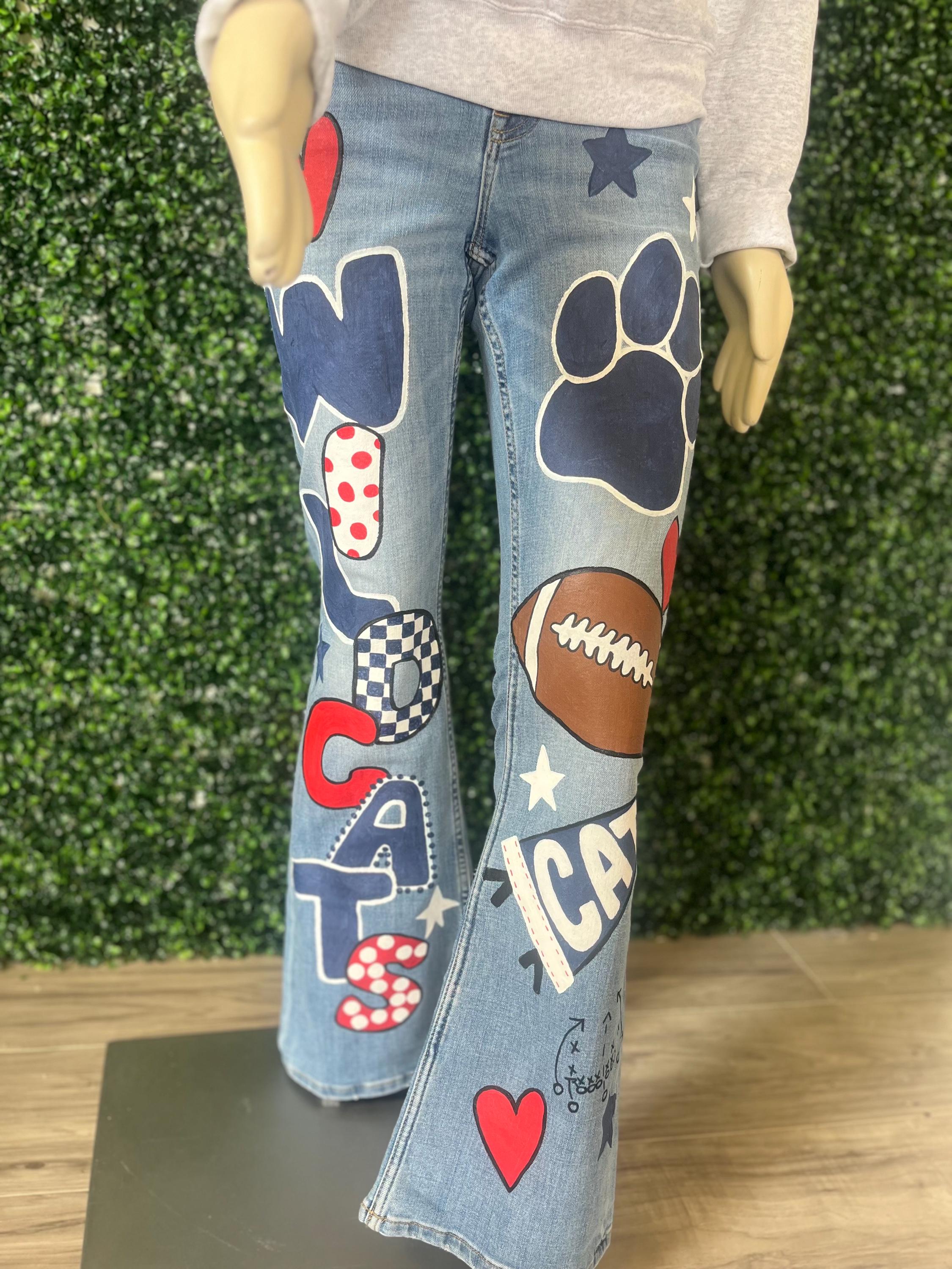 Hand Painted Jeans - Etsy Hand Painted Jeans - Etsy