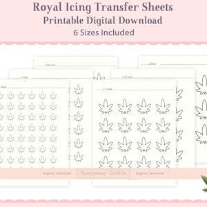 Pot Leaf Royal Icing Transfer Sheet Template, Weed Cookie Decorating, 420 Cannabis Leaf Sprinkle, Reusable Printable Digital Download