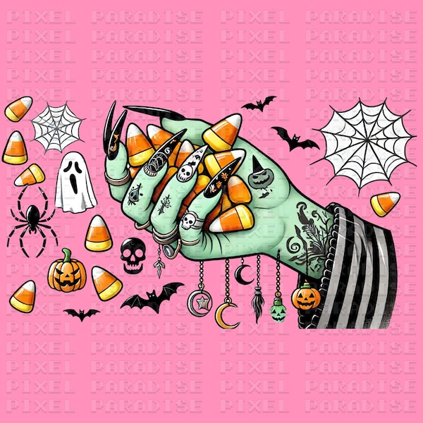 Candy Corn png, Witch Hand png, Witchy png, Spooki Ping, Spooki Season, spooki halloween png, cute halloween png, halloween nails png, png