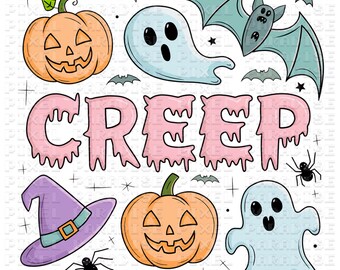 cute and creepy png, pink halloween png, creep png, lets go ghouls png, wicked cute png, cute ghost png, little ghost png, cutesy halloween
