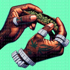 Rolling Up Some Spirit Png, 420 png, Roll up Png, Blunt Png, Streetwear Png, Urban png, hip hop png, black man png, stoner png, pot head png