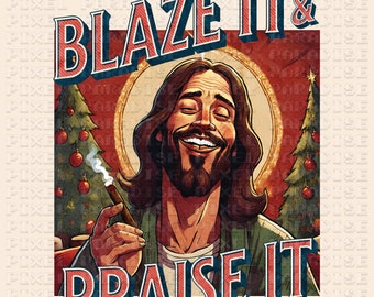 Christmas PNG, Jesus PNG, Designer Christmas Png,  Png Christmas, Marijuana Png, High Png, Holiday Png, Christmas Sublimation Design