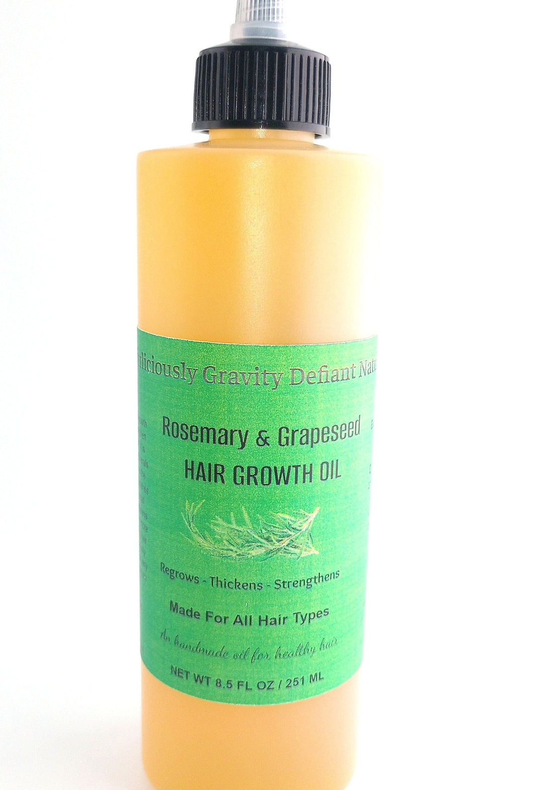 Organic Rosemary & Grapeseed Fast Hair Growth Oil Moisturizer Etsy