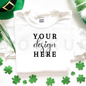 Gildan 18000 Mockup, St Patrick’s Sweater Mockup, Gildan White Sweatshirt Mockup, Gildan White, 18000 White, Sweatshirt Mockup