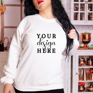 Gildan 18000 Mockup, Gildan White Sweatshirt Mockup, Gildan White, 18000 White, Sweatshirt Mockup