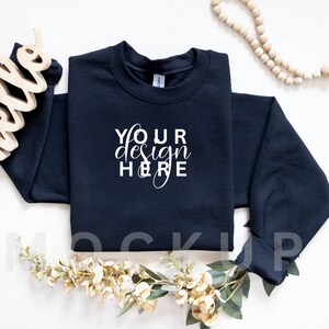 Gildan Mockup, Gildan Black Boho Mockup, Gildan Black Sweatshirt Mockup, Gildan Black, 18000 Black, Sweatshirt Mockup, Boho Sweater Mockup