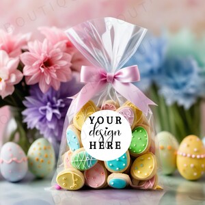 Round Tag Mockup, White Sticker Label Mockup, Easter cookie favor mockup, White sticker Spring mockup, Spring favor sticker mockup PNG