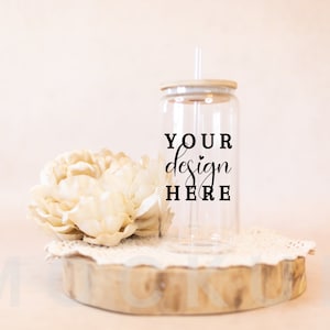 16oz Glass Can Mockup, Blank Glass Mockup, Mug Mockup, 16oz Glass Beer Can Mockup, Boho Mockup, Glass Can Mockup, Libbey Mockup