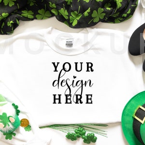 Gildan 18000 Mockup, St Patrick’s Sweater Mockup, Gildan White Sweatshirt Mockup, Gildan White, 18000 White, Sweatshirt Mockup