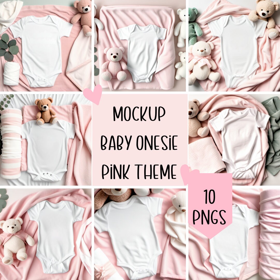 Baby Onesie Mockup, Baby Girl Mockup, Baby Onesie Flat Lay Mockup