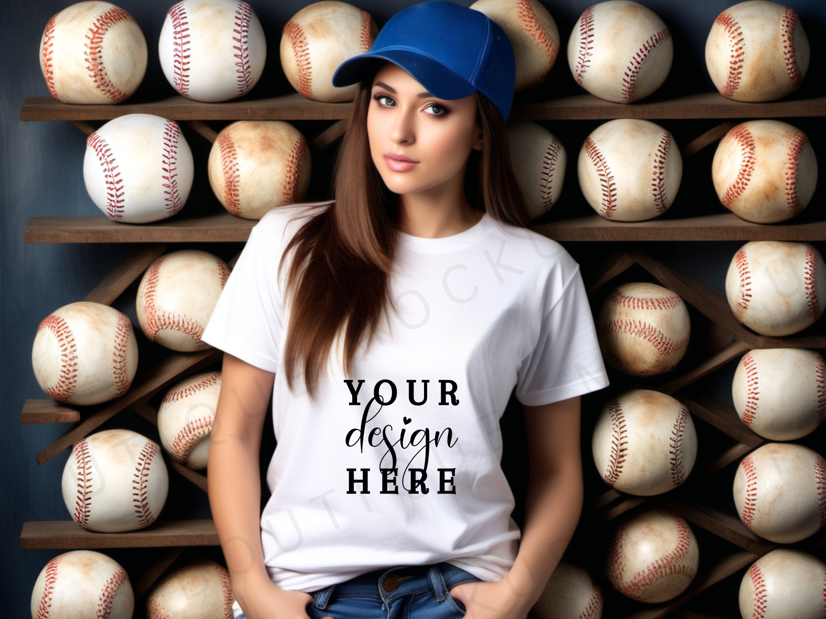 Baseball white shirt model mockup, baseball tshirt mockup, bella canvas, white shirt baseball mockup, Model mockup, PNG, Baseball Mockup