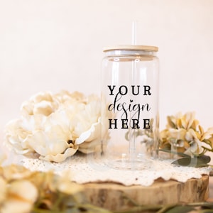 16oz Glass Can Mockup, Blank Mug Mockup, Glass Mockup, 16oz Glass Beer Can Mockup, Boho Mockup, Glass Can Mockup, Libbey Mockup