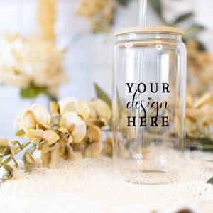 16oz Glass Can Mockup, Blank Mug Mockup, Glass Mockup, 16oz Glass Beer Can Mockup, Boho Mockup, Glass Can Mockup, Libbey Mockup