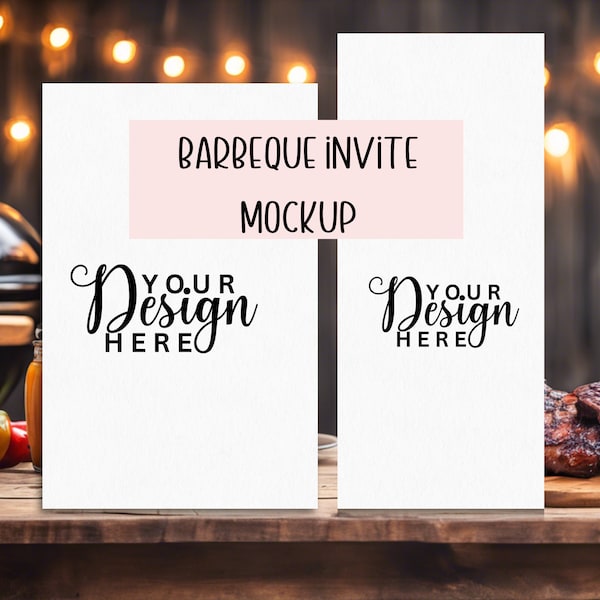 Barbeque Invitation Mockup, Spring Invitation Mockup, Barbeque Invite, Barbeque Card Mockup, Barbeque Photo PNG, Party Invitation Mockup