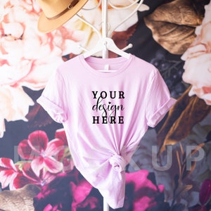 Bella and Canvas Lilac shirt mockup, Lilac 3001C, Floral boho T-Shirt Mockup, Bella and Canvas women Mockup, shirt Mockup, Boho Mockup