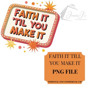 Retro Faith Quote PNG: Christian Vintage Sign Art (Digital Download)