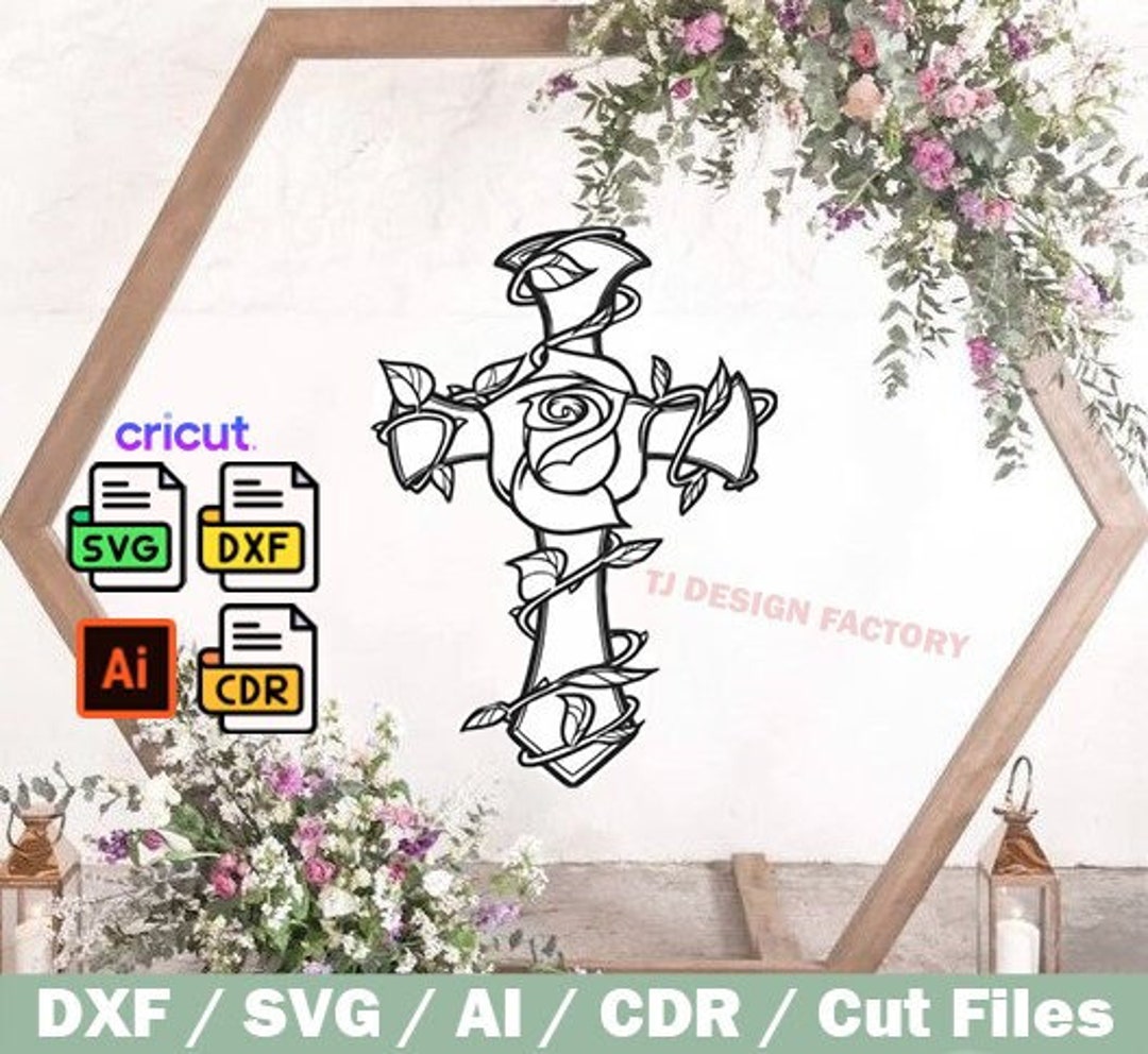 Flower Cross Cut Files DXF / SVG Ready to Cut - Etsy