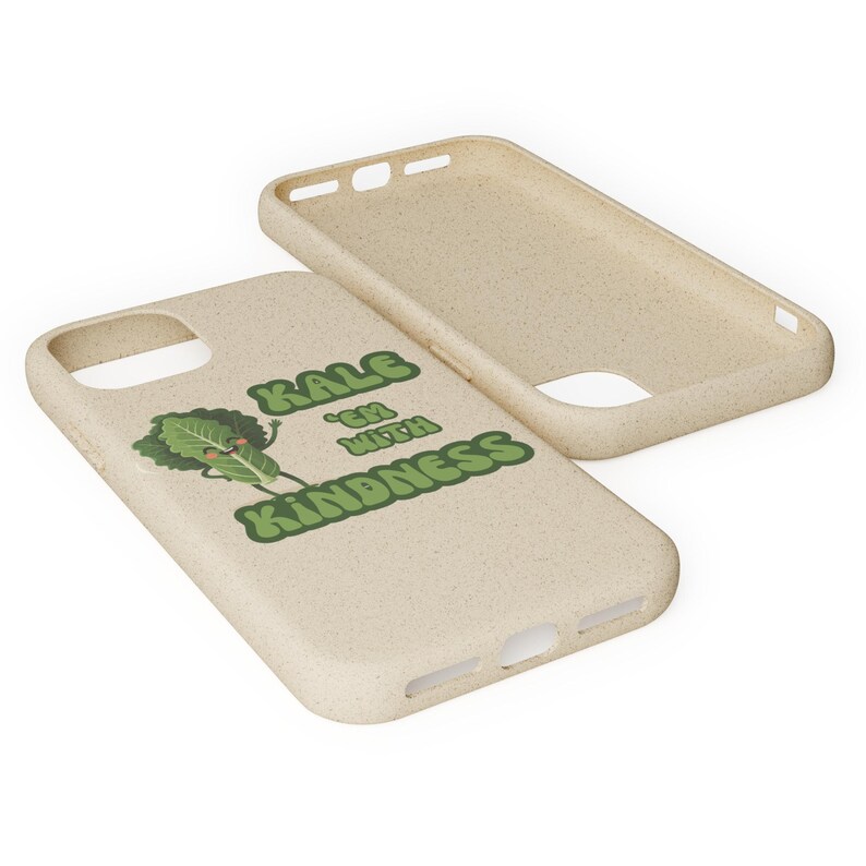 Kale Em With Kindness Biodegradable Phone Case, Cute Kale Eco Friendly ... - Biodegradable Phone Cases For Galaxy