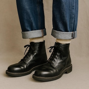 Vintage B.F. Goodrich Black Leather Work Boots USA Oil  display picture 1
