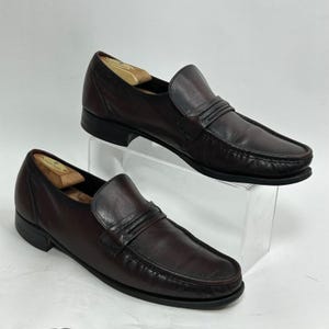 Vintage Florsheim Penny Loafers Burgundy Leather USA Mens 11B Narrow Dress 17089 Burgundy Florsheim Penny loafers Men Size 16 | Mercari main image 3