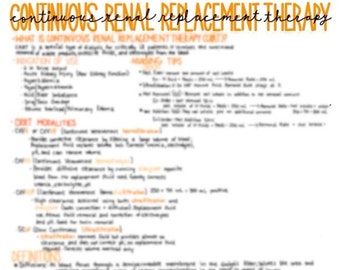 Continuous Renal Replacement Therapy (CRRT)