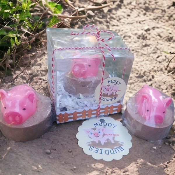 Pigs in mud soap  Muddy Buddies, Toy in soap, Kid's soap, Soap for girls, Soap for Boy, Bath Toy, Pig Themed