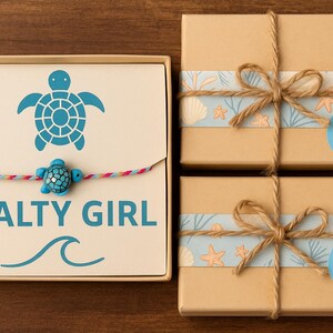 Sea Turtle Bracelet – Handmade Coastal Jewelry, Beach Lover Gift, Eco-Friendly Ocean Charm Bracelet