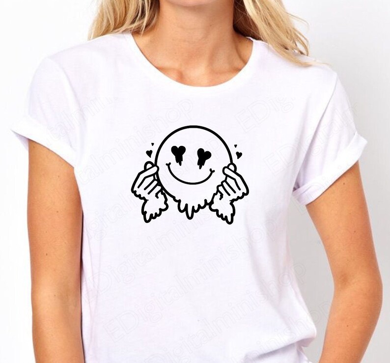 Heart Eyes Smiley Svg for Cups, Shirt, Pillow, Etc. Trendy Png Retro ...