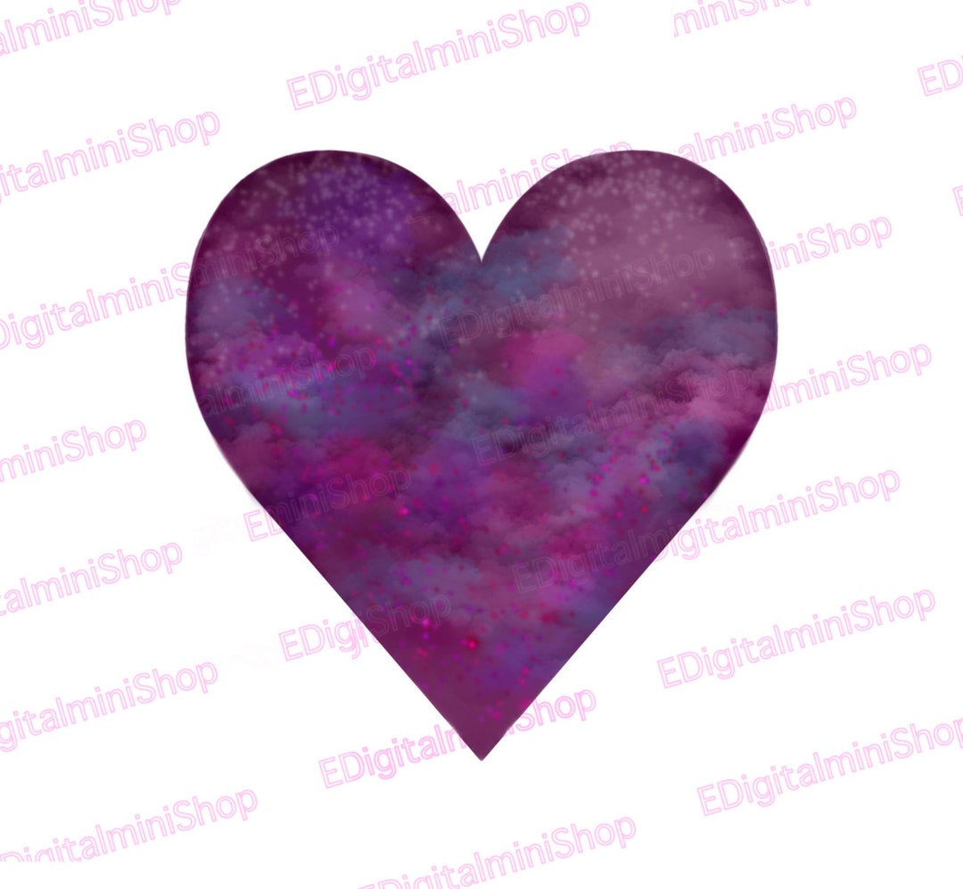 Galaxy Heart Png Galaxy Heart Clipart Digital Download Etsy