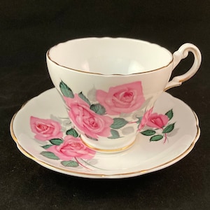 Vintage Pink Rose Teacup by Regency, Bone China, Made in England
