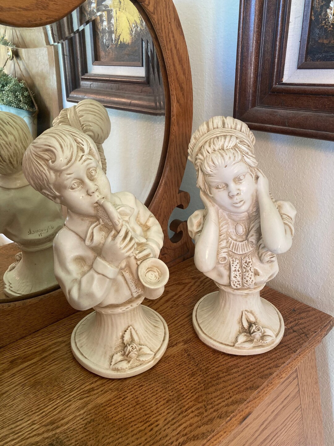 Vintage Bust Statues U. K. Kendrick Universal Statuary Corp Chicago