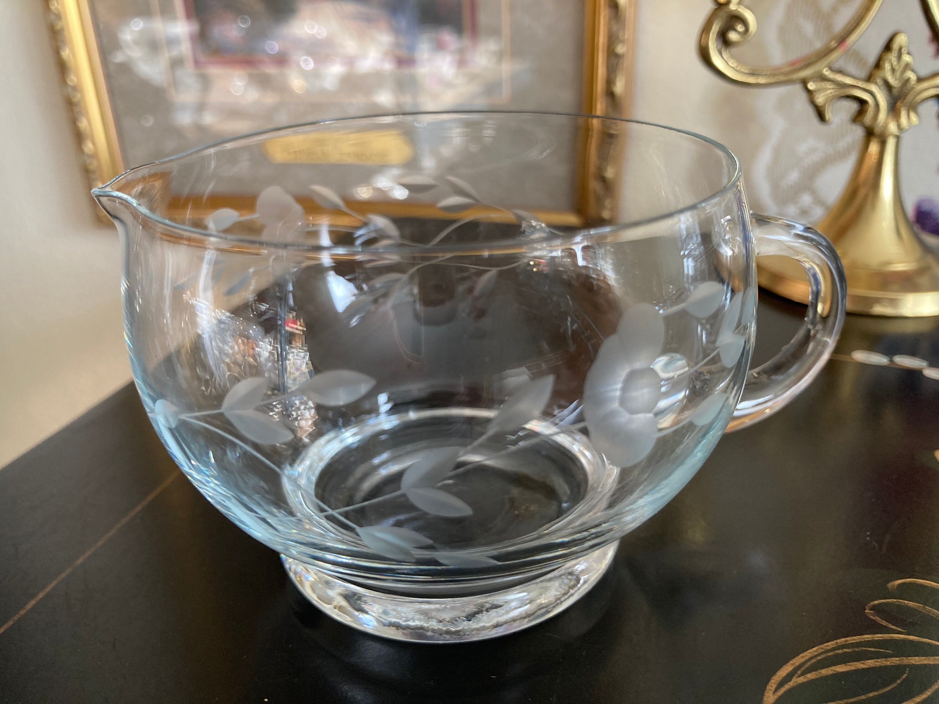 Vintage Princess House Cream and Sugar With Frosted Flowers Etched in