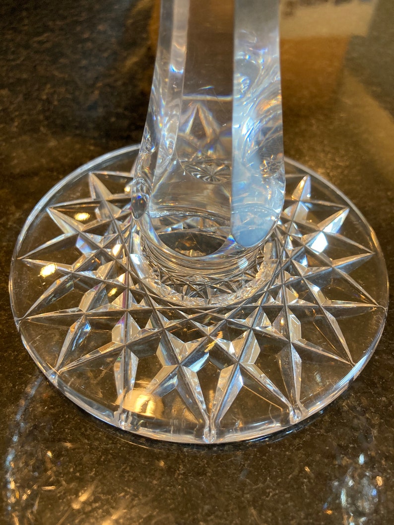 Vintage Crystal Compote Footed Bowl Floral Etched Pattern, Brilliant