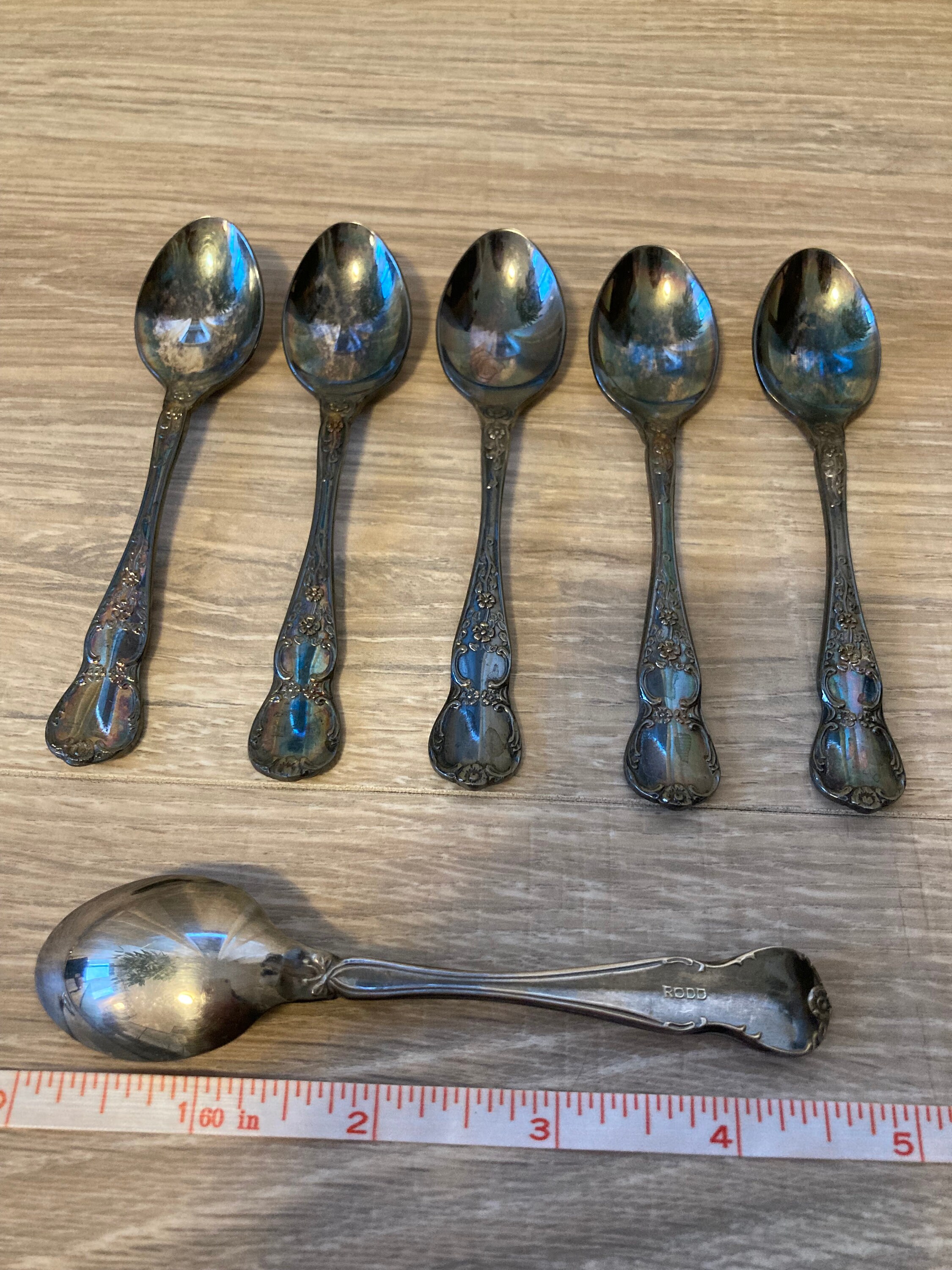 Vintage Silver Small Teaspoons by Rodd, Silverplated Set of 6 Demitasse Spoons Etsy Australia