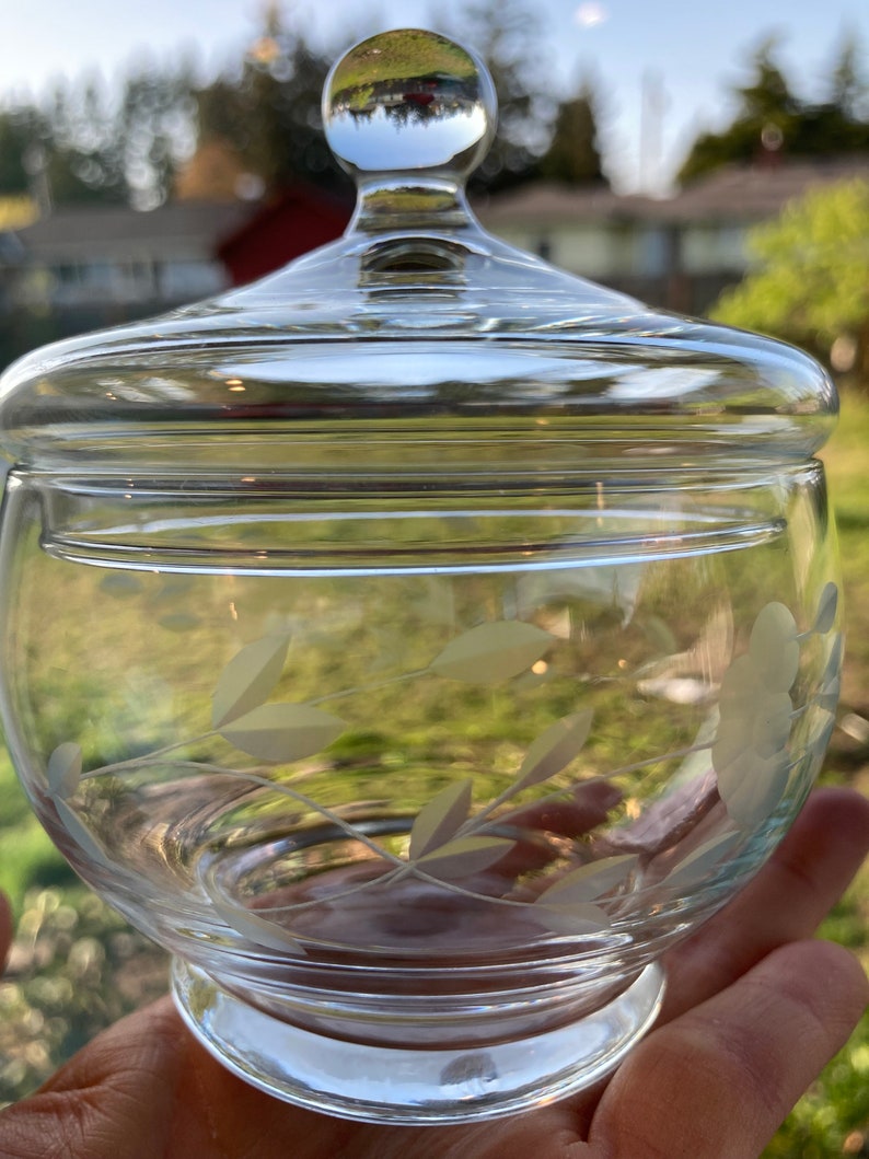 Vintage Princess House Cream and Sugar With Frosted Flowers Etched in