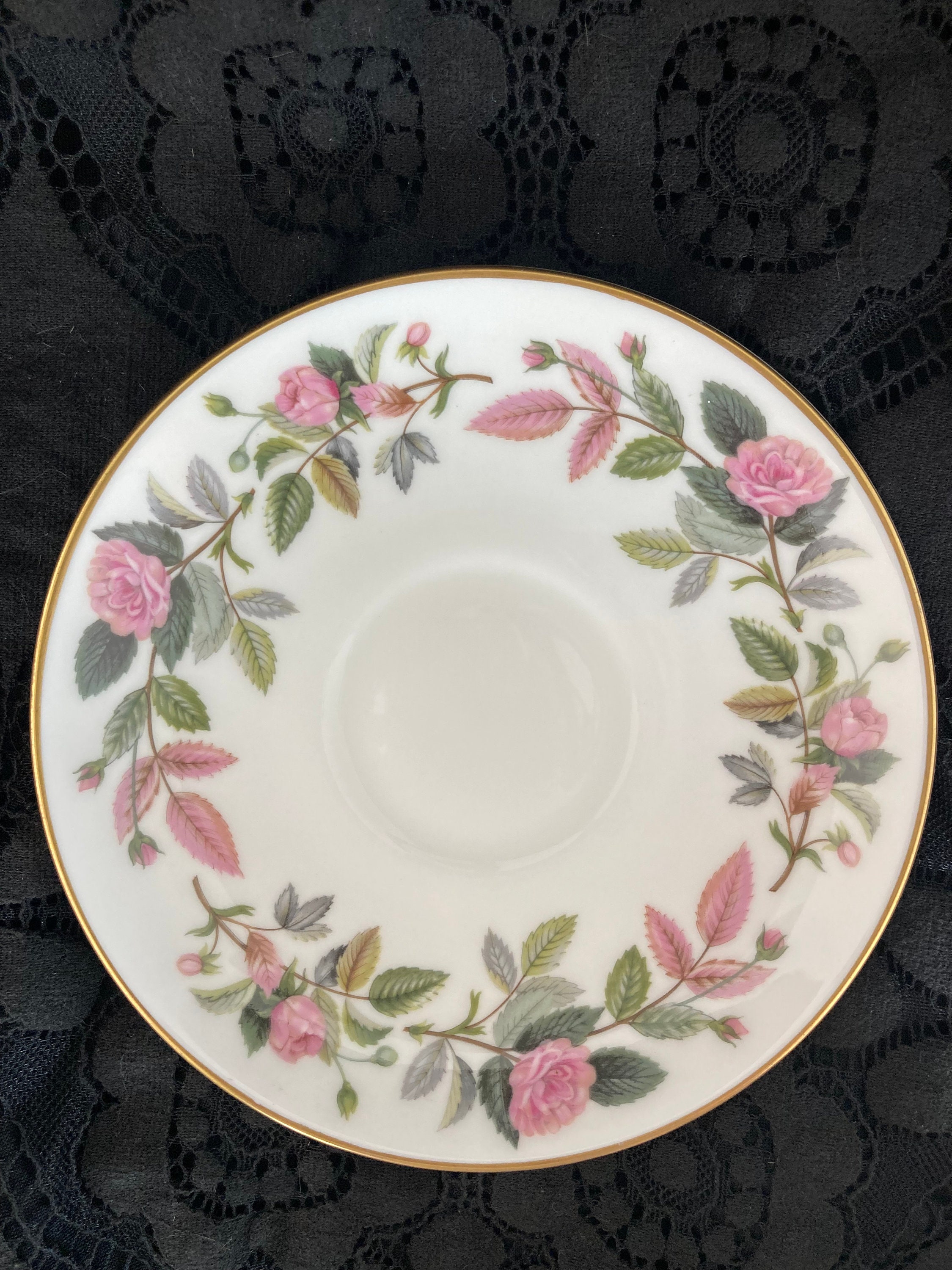 Wedgewood Teacup and Saucer Hathaway Rose, Bone China, Made in